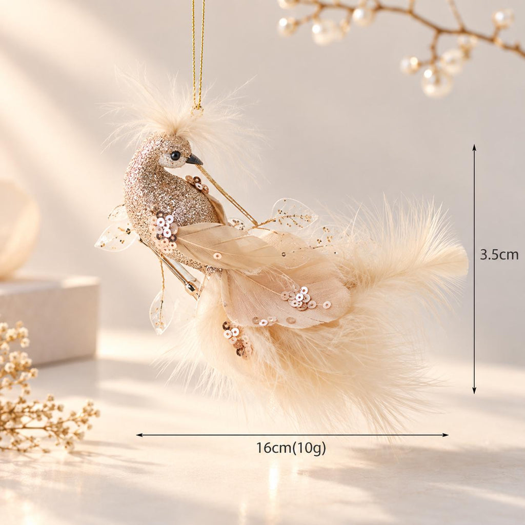 Champagne Gold Christmas Ornaments, Luxury Baubles, Glitter Tree Decorations, Elegant Holiday Decor