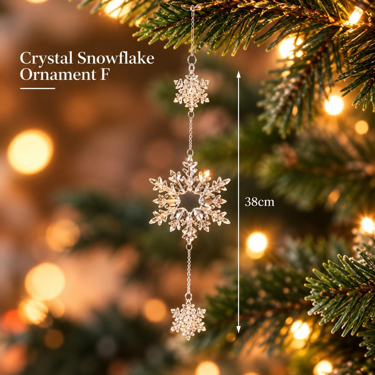 Crystal Christmas Ornaments, Snowflake & Icicle Hanging Decorations, Suncatcher, Holiday Home Decor, Xmas Gift
