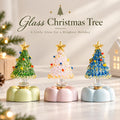 Handmade Rotating Glass Christmas Tree Gift for Holiday Desktop Tabletop Ornament