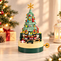 Christmas Tree Wind-Up Music Box Building Set, Light Up Festive Brick Christmas Decoration