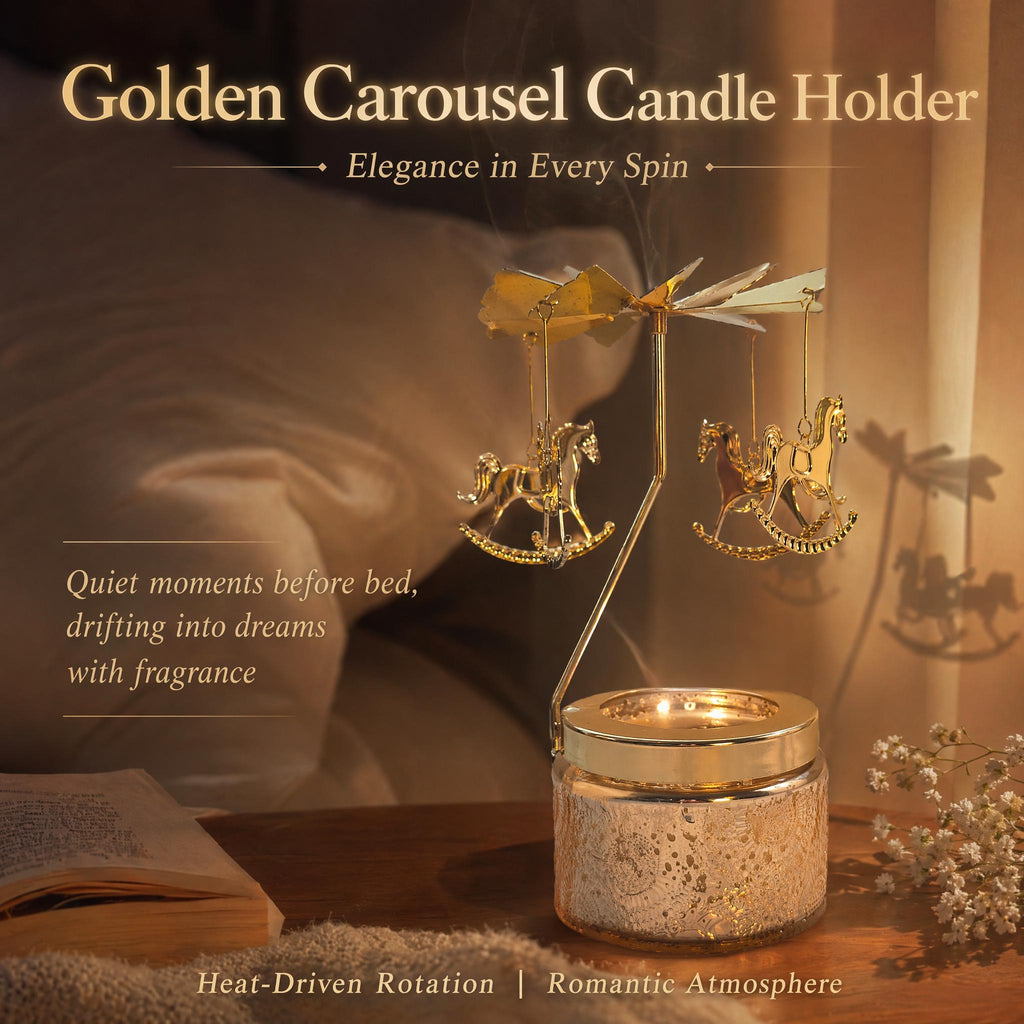 Golden Fairy Candle Carousel, Spinning Tea Light Holder, Romantic Home Decor, Fairy