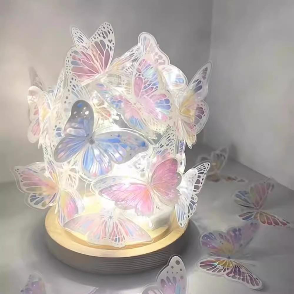 DIY Colorful Butterfly Night Light Hand‑Assembled Acrylic Tabletop Home Lamp Ornament