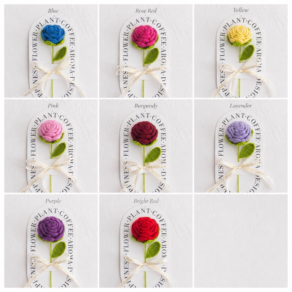 Handmade Crochet Rose Flower Knitted Rose Cotton Yarn Floral Decor
