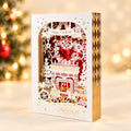 3D Dimensional Layered Paper Art Christmas Card with Fireplace Scene and Removable Message Insert