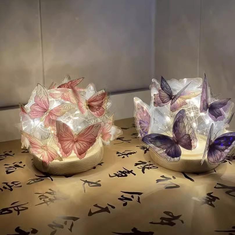 DIY Colorful Butterfly Night Light Hand‑Assembled Acrylic Tabletop Home Lamp Ornament