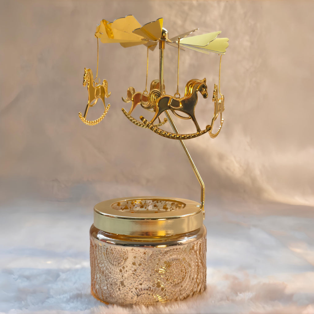 Golden Fairy Candle Carousel, Spinning Tea Light Holder, Romantic Home Decor, Fairy