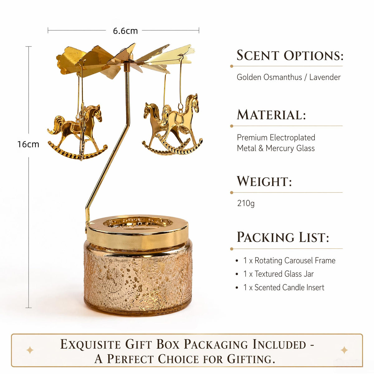 Golden Fairy Candle Carousel, Spinning Tea Light Holder, Romantic Home Decor, Fairy