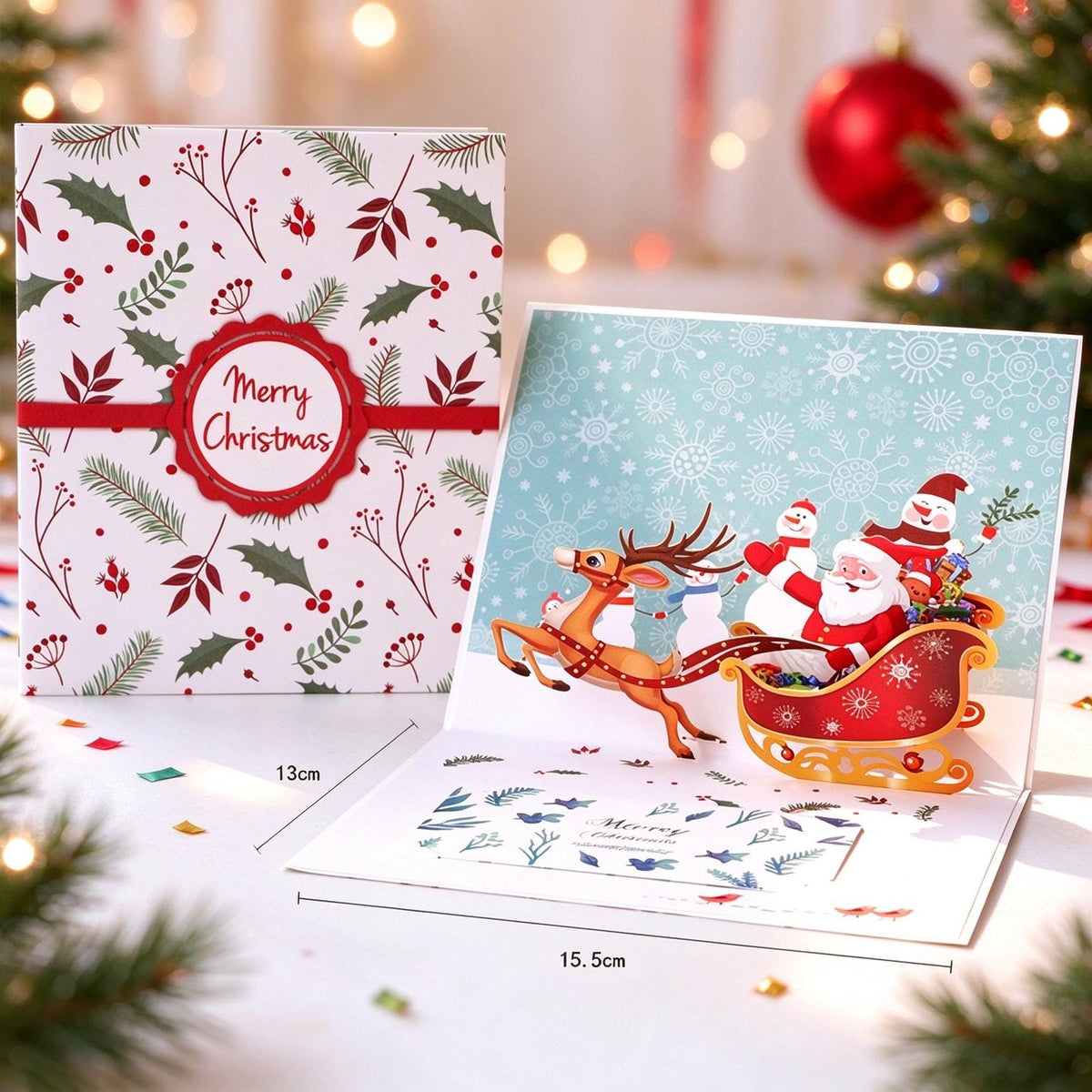 3D Pop Up Christmas Tree Greeting Card Holiday Gift