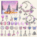 Christmas Charm Bracelet Making Kit, DIY Jewellery Advent Countdown Calendar with Beads and Pendants