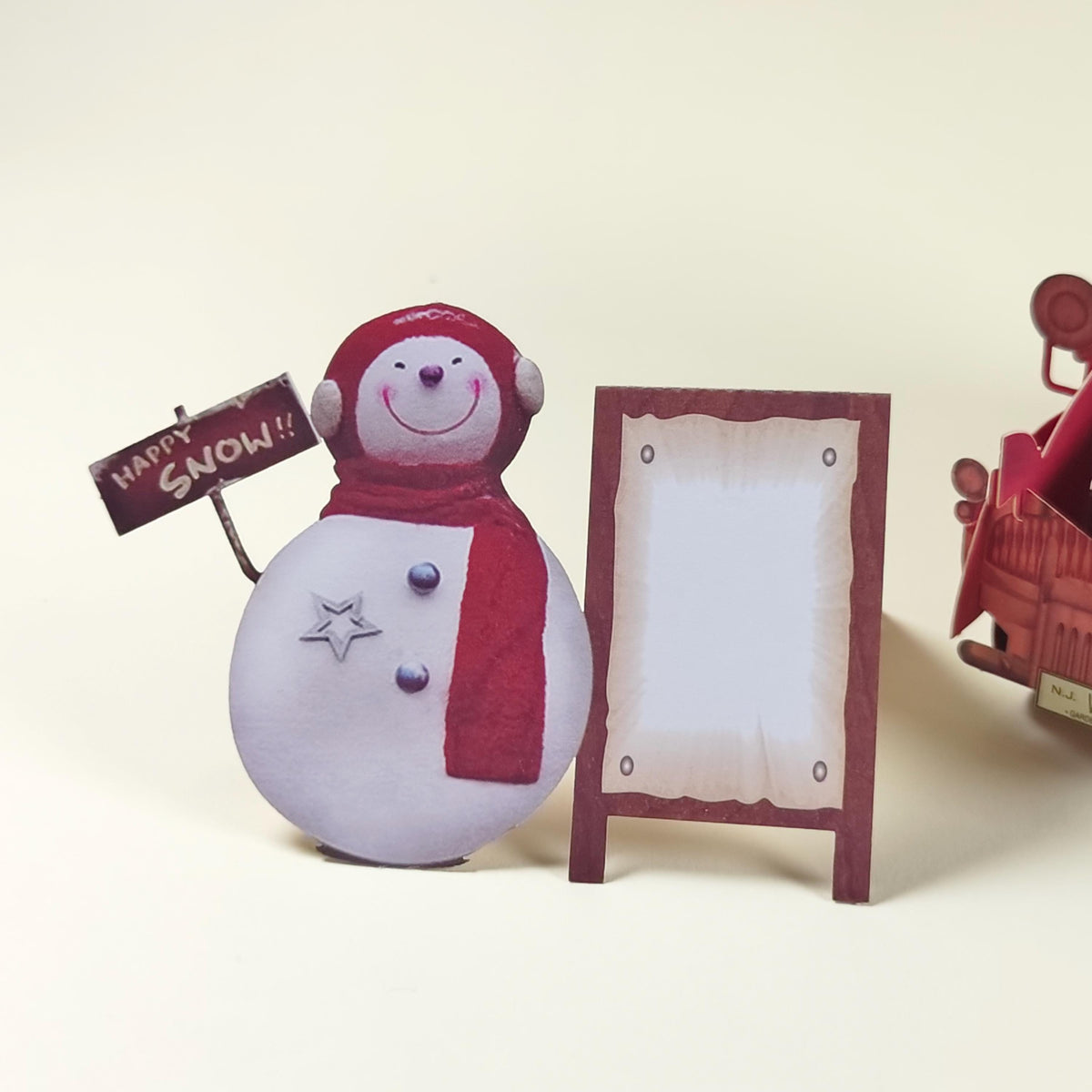3D Christmas Truck Card with Santa, Reindeer, Snowman and Personal Message Board