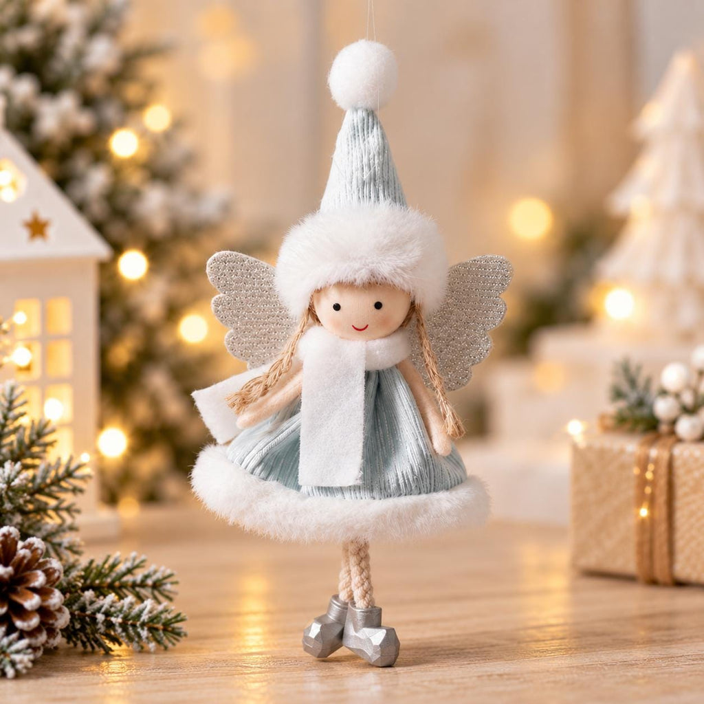 Soft plush angel girl hanging ornament fabric doll for christmas tree seasonal home decor