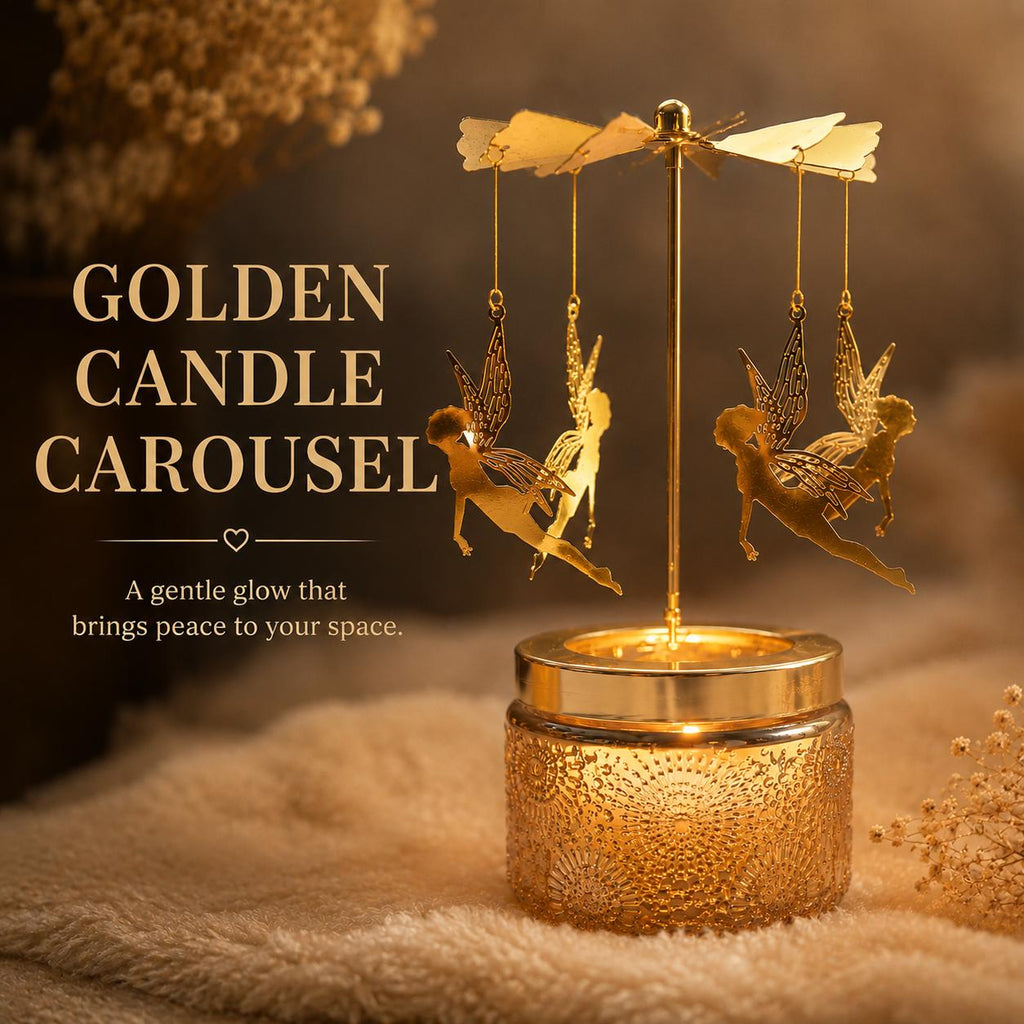 Golden Fairy Candle Carousel, Spinning Tea Light Holder, Romantic Home Decor, Fairy