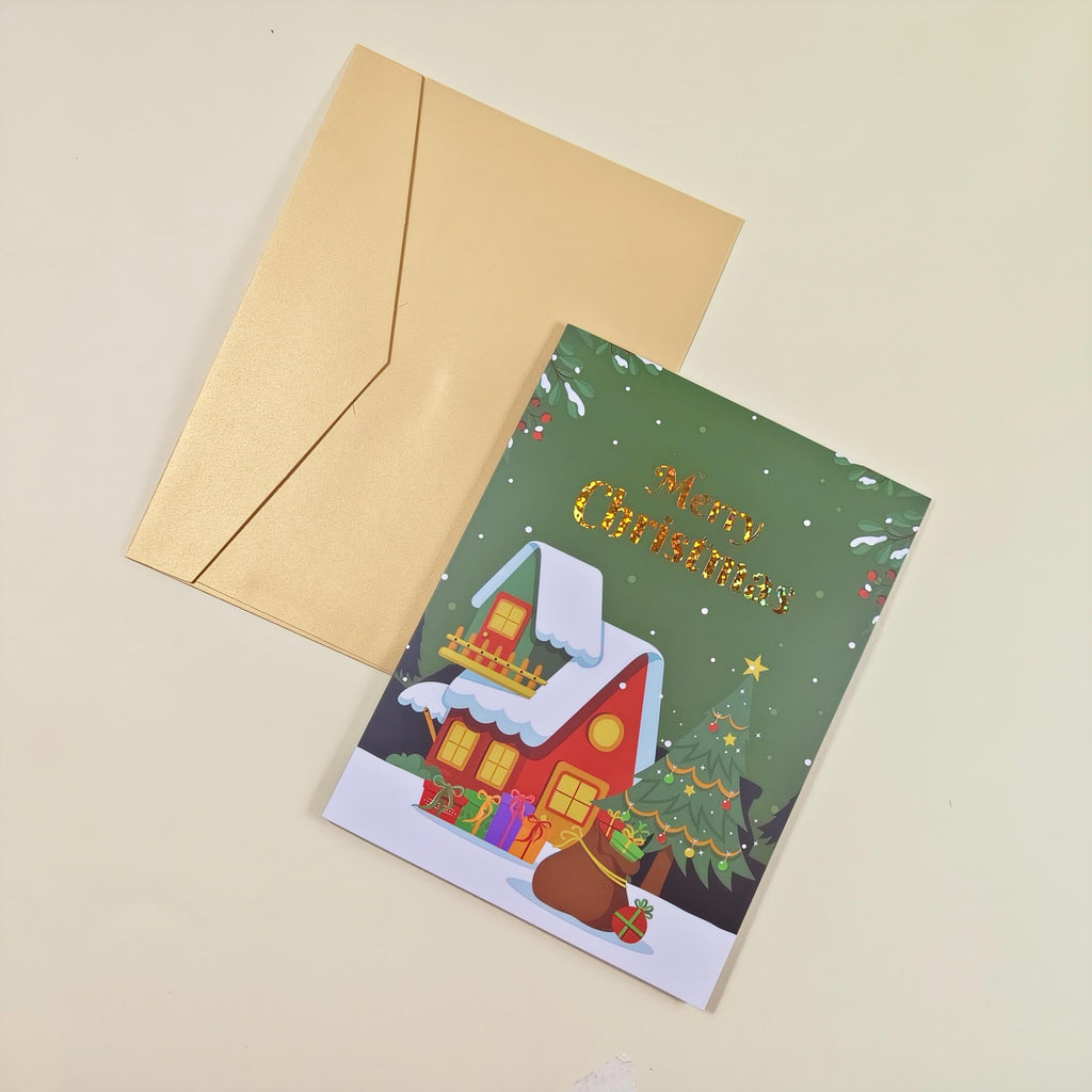 3D Christmas Fireplace Pop Up Card with Santa, Reindeer, Snowman and Festive Tree