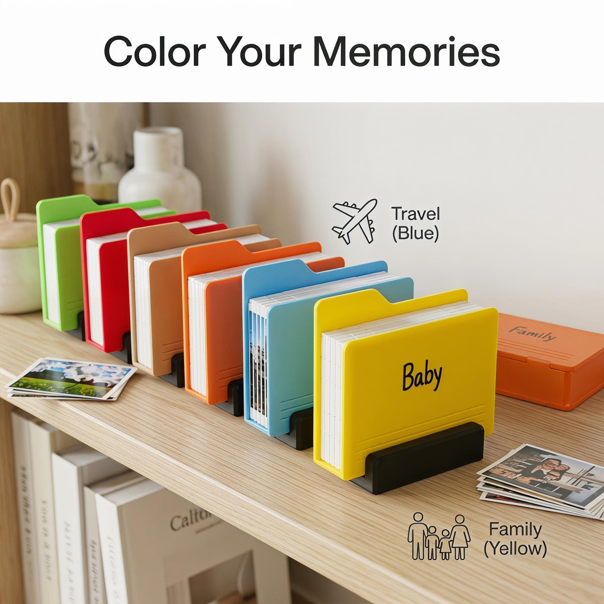 Mini Folder Style Folding Photo Album, Personalized Memory Book, Desk Photo Display