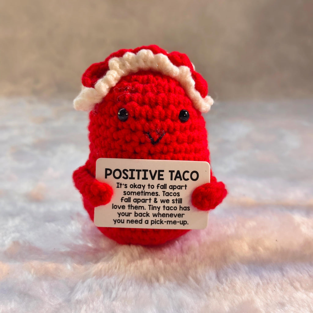 Crochet Positive Bunny Plush, Emotional Support Pocket Friend, Knitted Desk Buddy Gift