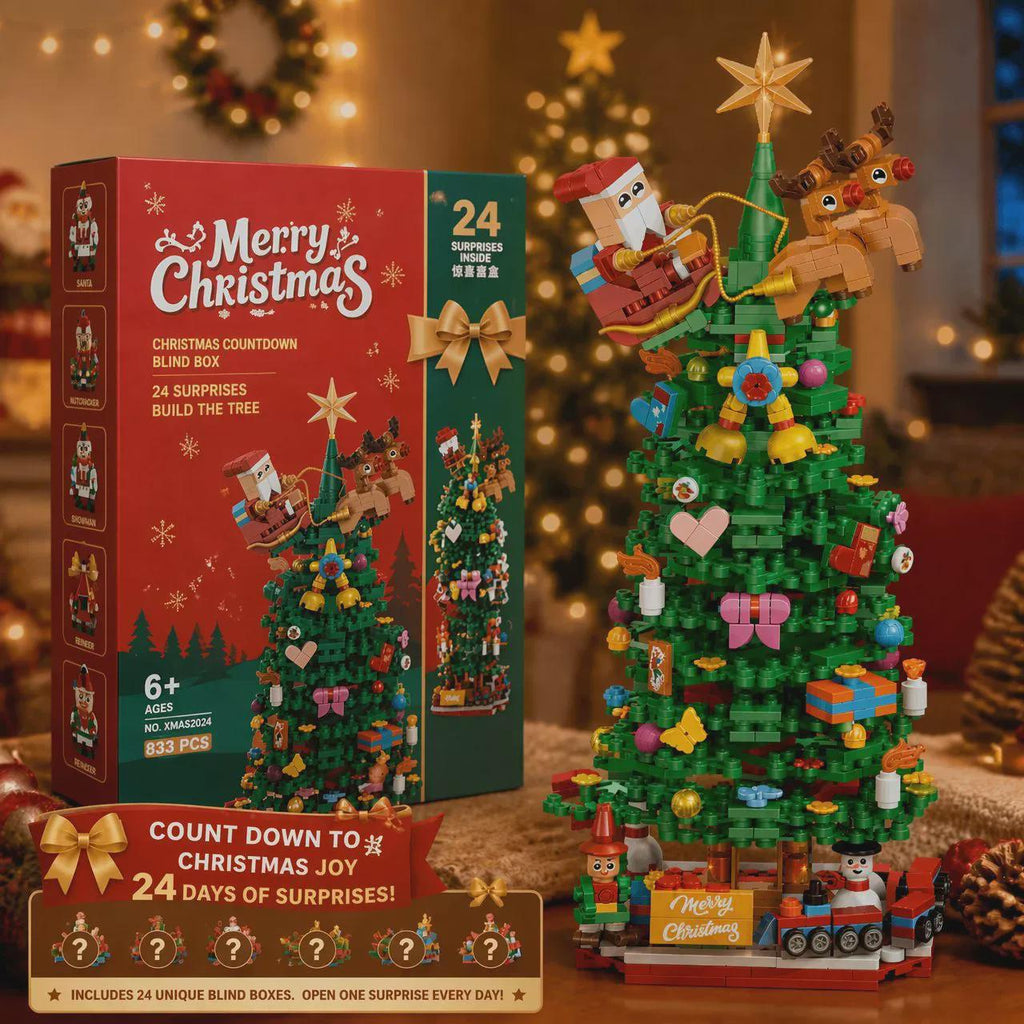 Christmas Tree Building Block Advent Calendar 24‑Day Countdown Surprise Decor Kit