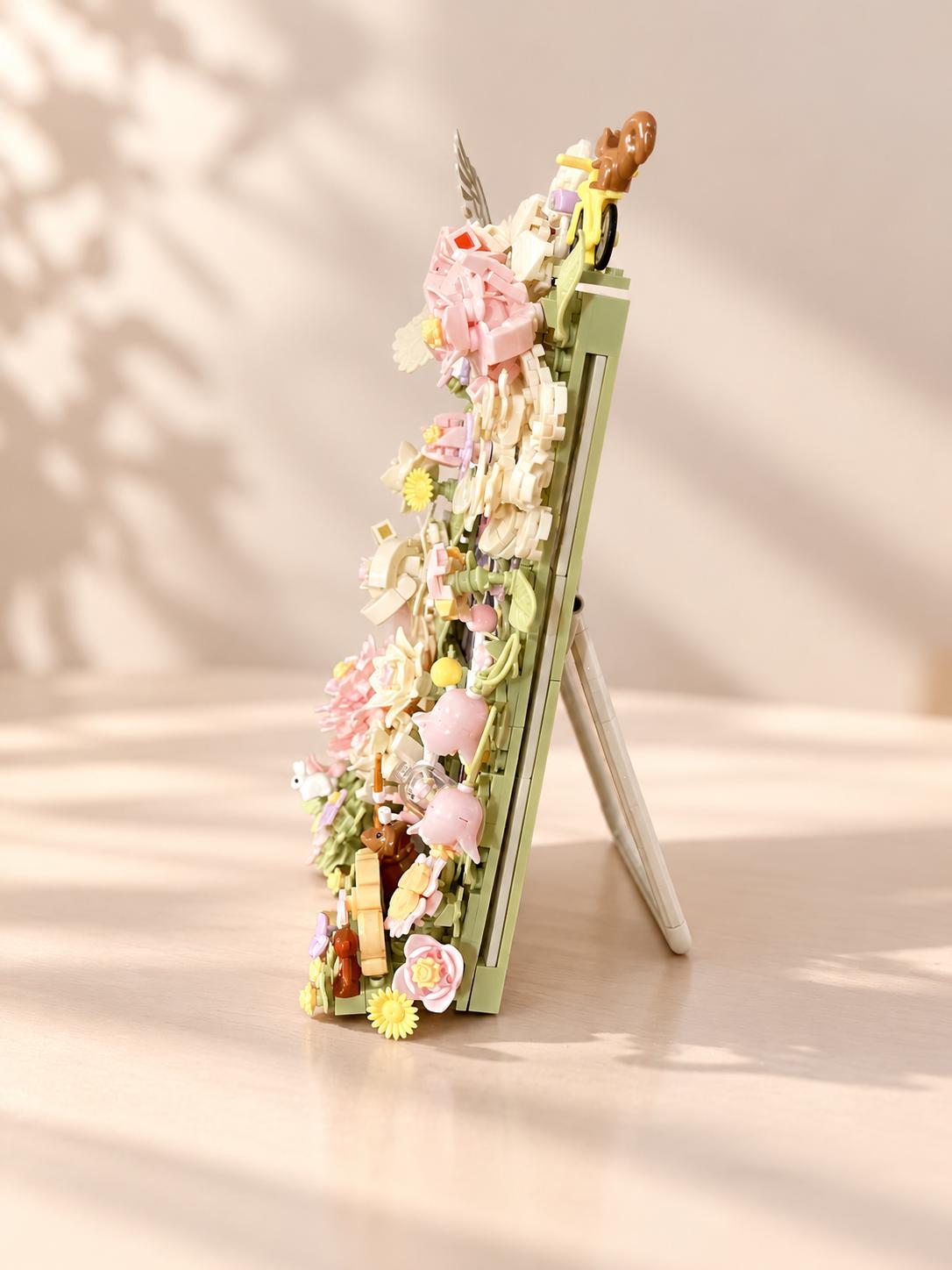 DIY Floral Building Block Photo Frame Kit, 3D Flower Bouquet Craft Project