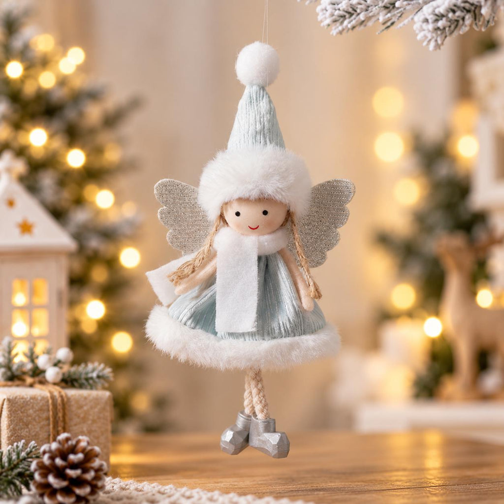 Soft plush angel girl hanging ornament fabric doll for christmas tree seasonal home decor