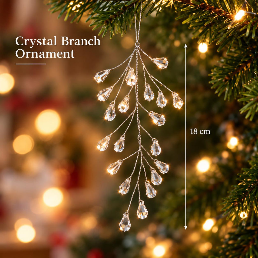 Crystal Christmas Ornaments, Snowflake & Icicle Hanging Decorations, Suncatcher, Holiday Home Decor, Xmas Gift