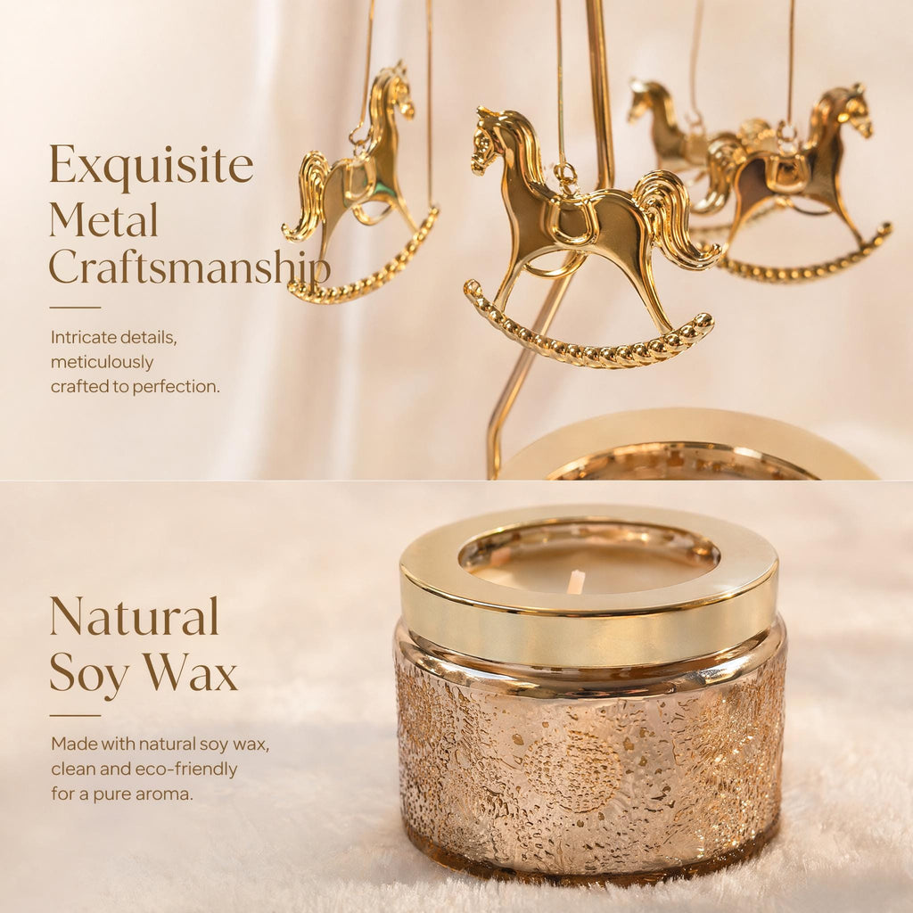 Golden Fairy Candle Carousel, Spinning Tea Light Holder, Romantic Home Decor, Fairy