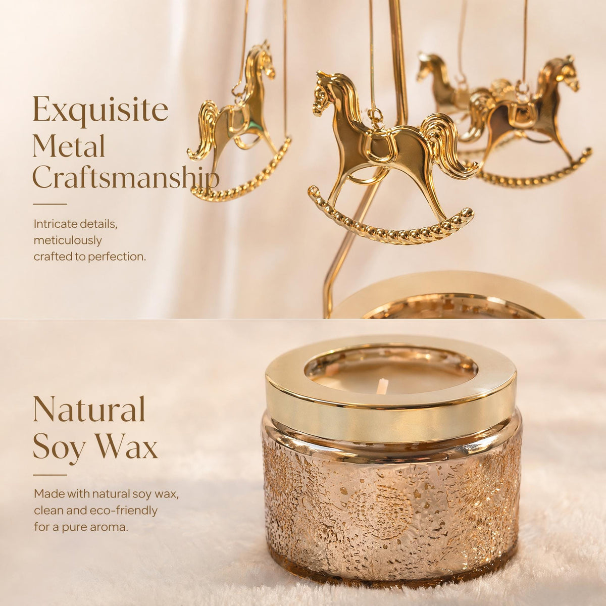 Golden Fairy Candle Carousel, Spinning Tea Light Holder, Romantic Home Decor, Fairy