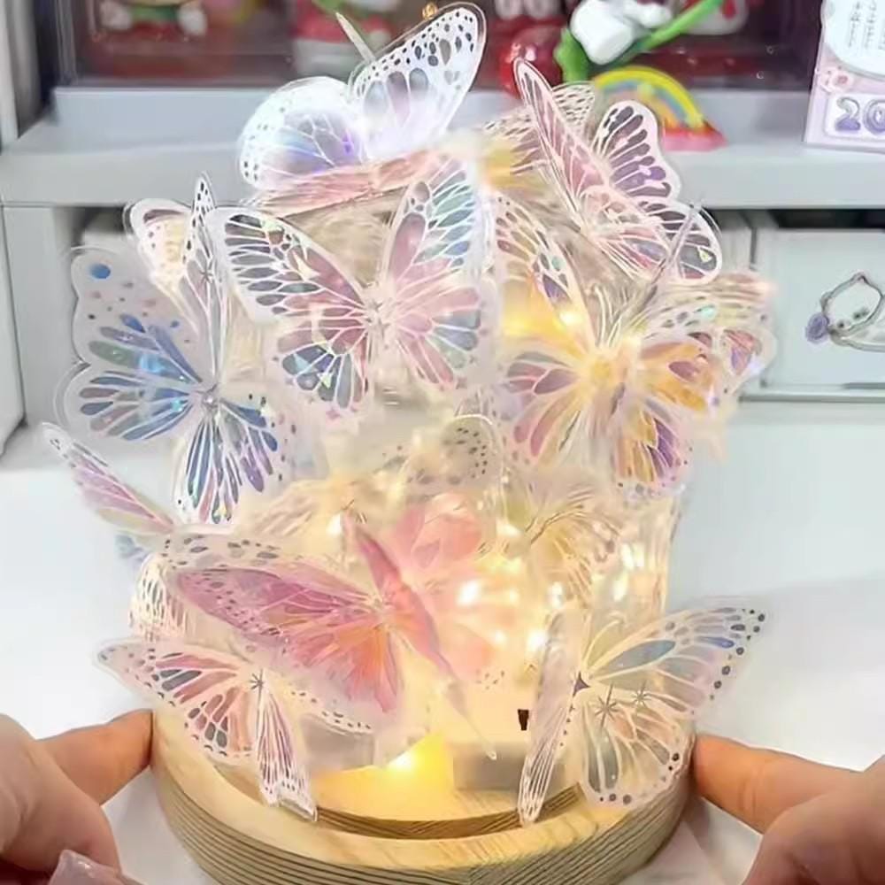 DIY Colorful Butterfly Night Light Hand‑Assembled Acrylic Tabletop Home Lamp Ornament