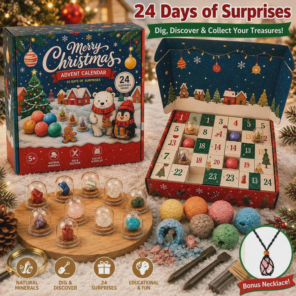 Christmas Advent Calendar Gem Digging Kit 24 Days Mineral Excavation Surprise Toy