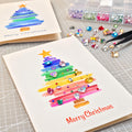 DIY Christmas Card Kit, Rhinestone Craft, Watercolour Tree, Handmade Festive Activity, Creative Gift Set