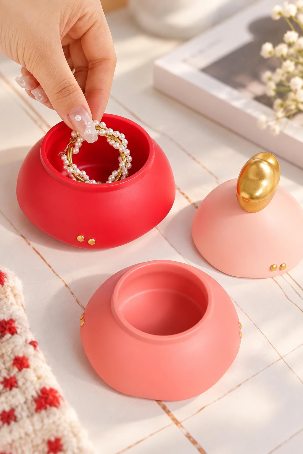 Christmas Tree Jewelry Box, 3 Tier Ring Storage, Festive Trinket Organizer