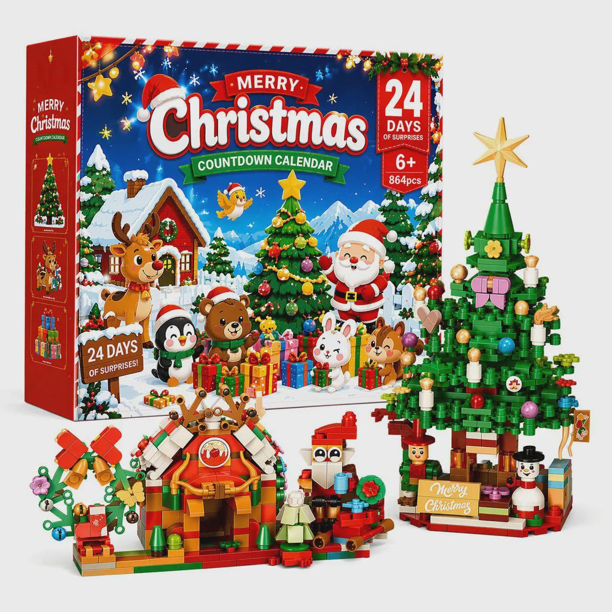 Christmas Tree Building Block Advent Calendar 24‑Day Countdown Surprise Decor Kit