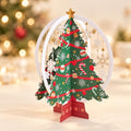 3D Christmas Tree Greeting Card with Hanging Snowflakes and Festive Paper Decorations