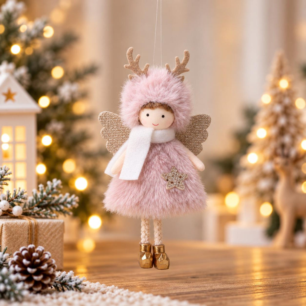 Soft plush angel girl hanging ornament fabric doll for christmas tree seasonal home decor