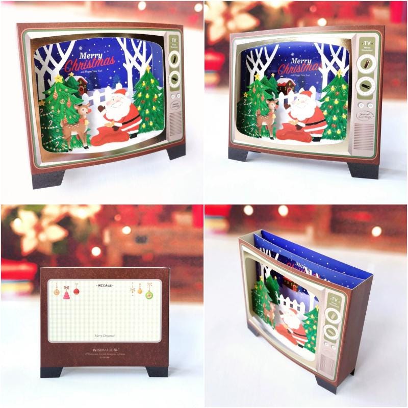 Christmas 3D Pop‑up Paper House Card Hollow Paper Craft Holiday Greeting Note