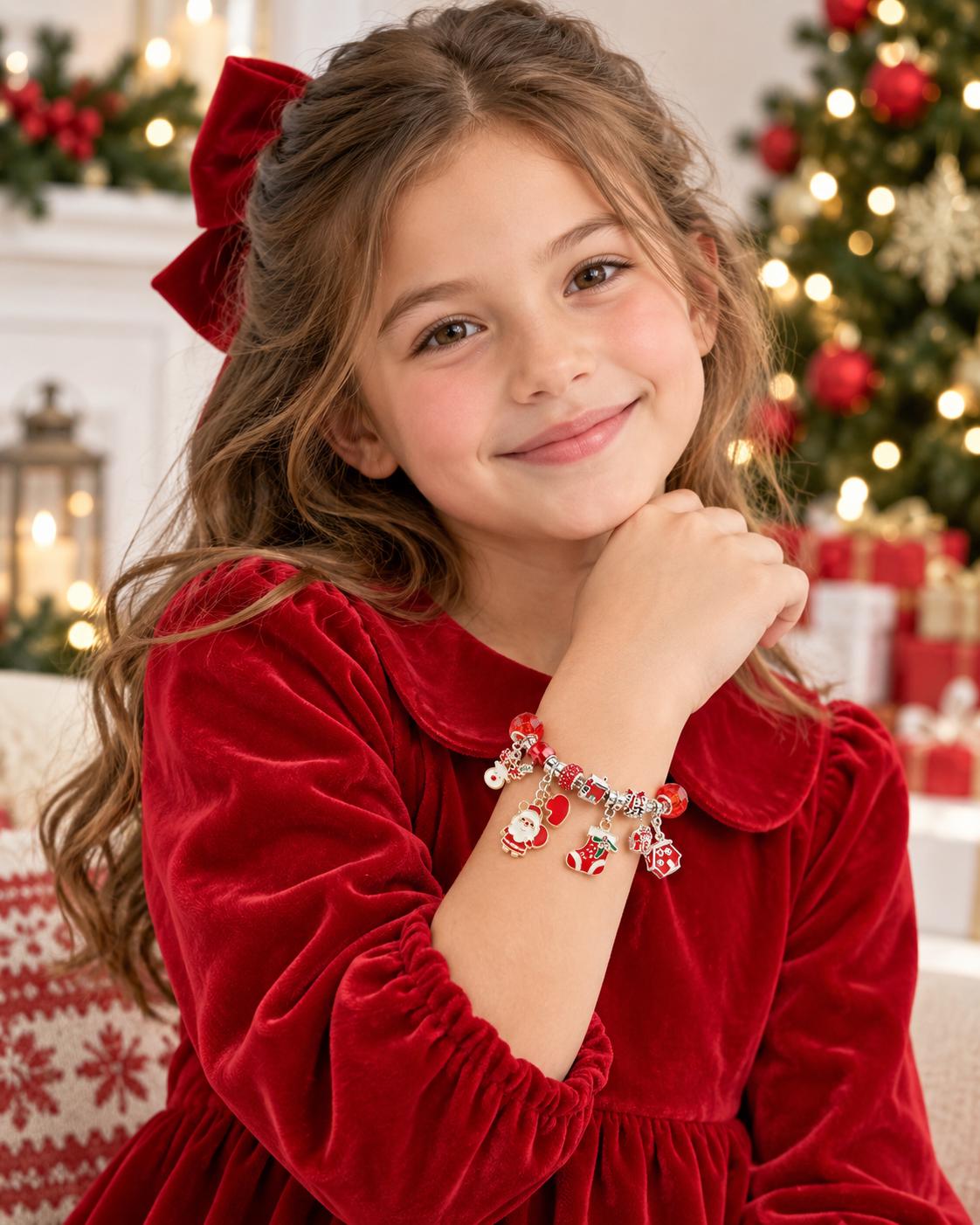 24 Day Christmas Charm Bracelet Advent Calendar DIY Jewelry Gift for Girls Women