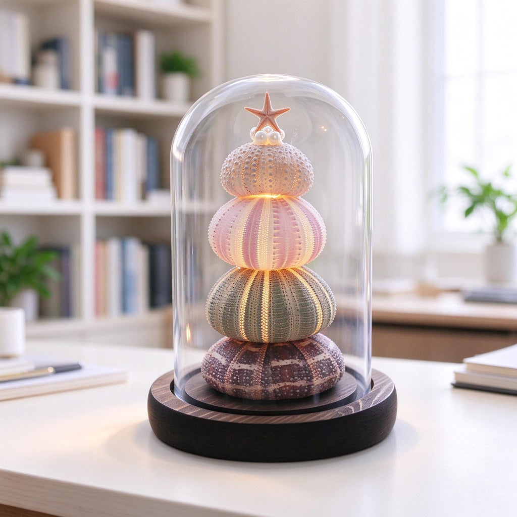 DIY Sea Urchin Lamp Kit Glass Dome Ocean Desk Night Light Gift