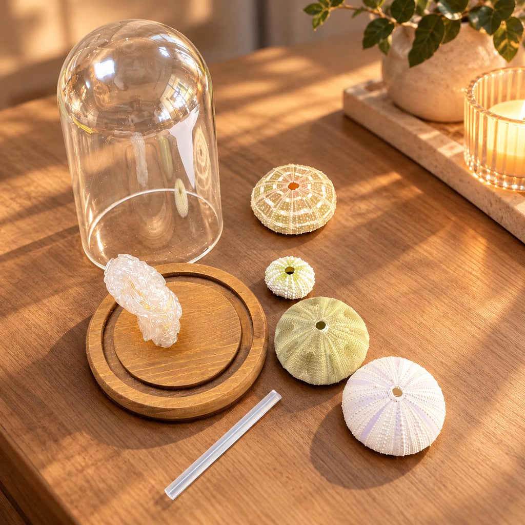 DIY Sea Urchin Lamp Kit Glass Dome Ocean Desk Night Light Gift