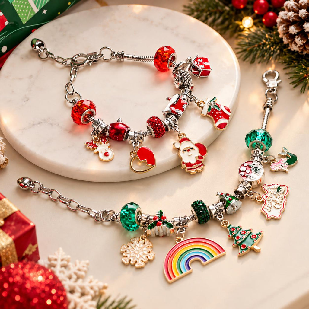 24 Day Christmas Charm Bracelet Advent Calendar DIY Jewelry Gift for Girls Women